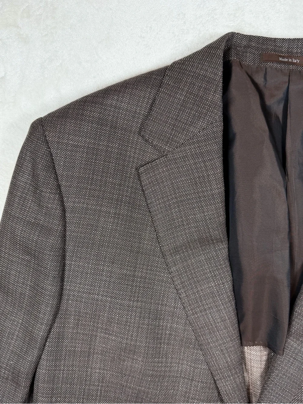 Ermenegildo Zegna Milano Easy 54EU 44R Wool Silk Linen Brown Plaid Sport Coat